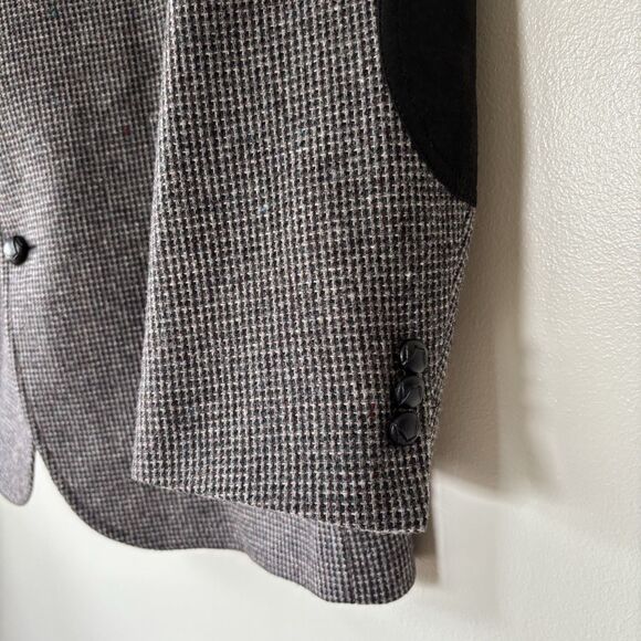 Pendleton Blazer Men 42 Wool Tweed Houndstooth Elbow Patch Western Sport Coat - Picture 6 of 16